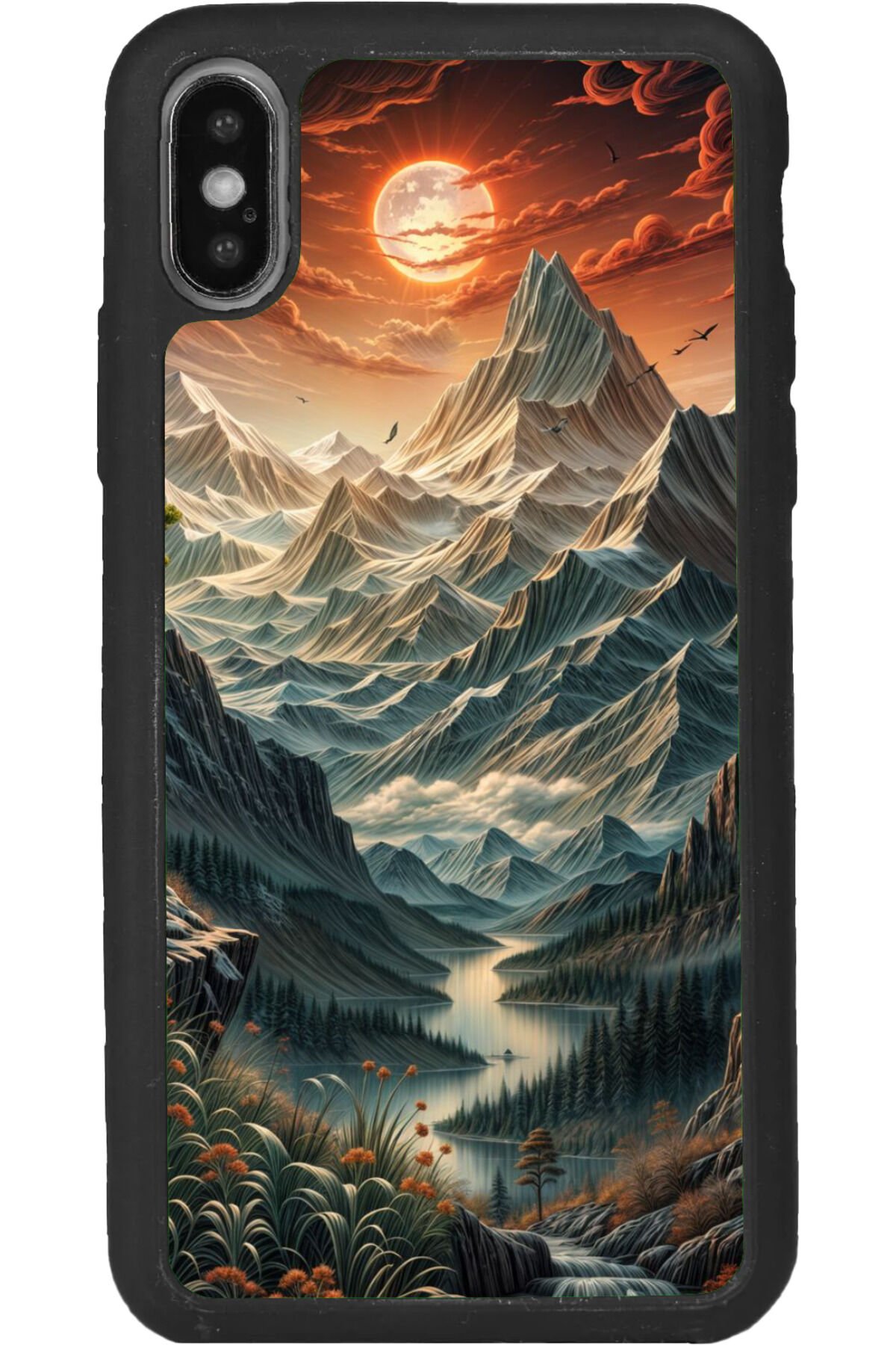 iPhone XS Max Uyumlu Mat Siyah uyumlu Kılıf – Yumuşak Silikon, Koruyucu, Şok Emici Kapak