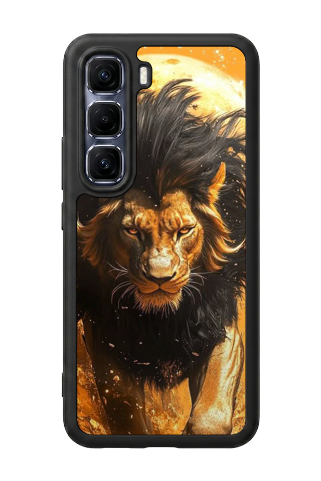 Infinix Hot 60 Pro Plus Uyumlu Aslan Tasarımlı Glossy Premium Kılıf