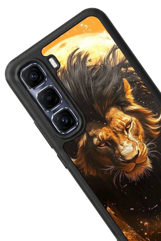 Infinix Hot 60 Pro Plus Uyumlu Aslan Tasarımlı Glossy Premium Kılıf