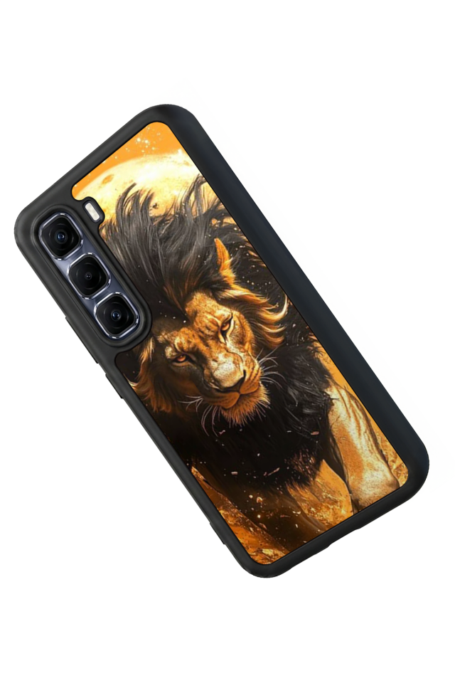 Infinix Hot 60 Pro Plus Uyumlu Aslan Tasarımlı Glossy Premium Kılıf