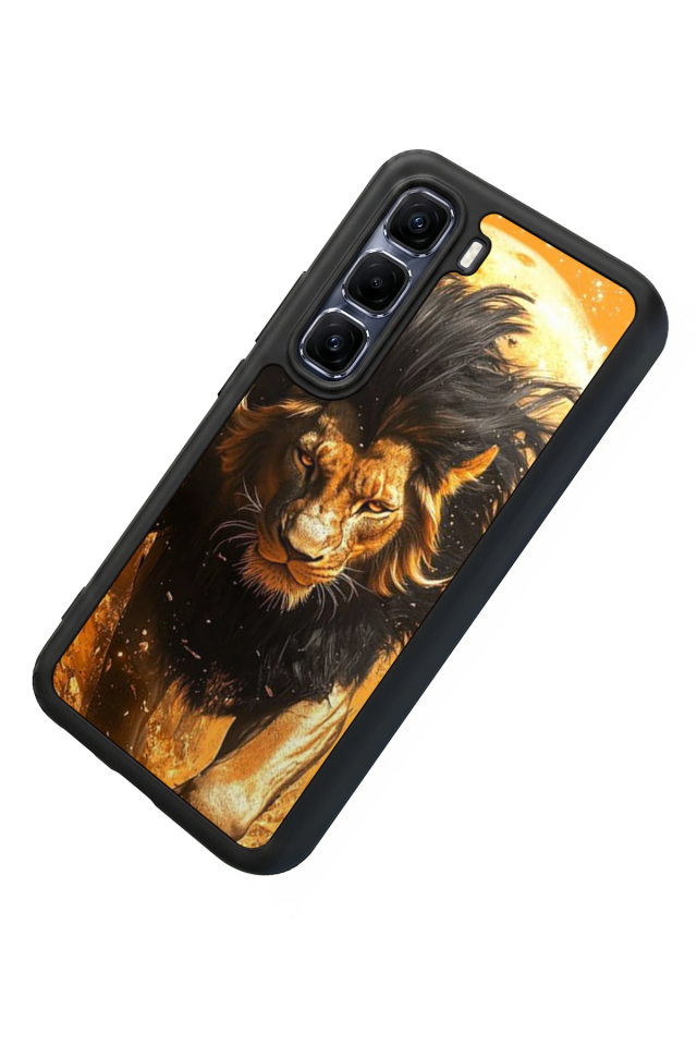 Infinix Hot 60 Pro Plus Uyumlu Aslan Tasarımlı Glossy Premium Kılıf