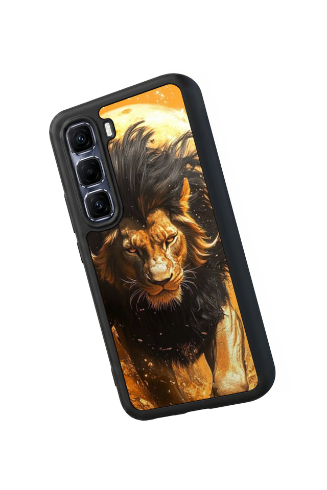 Infinix Hot 60 Pro Plus Uyumlu Aslan Tasarımlı Glossy Premium Kılıf
