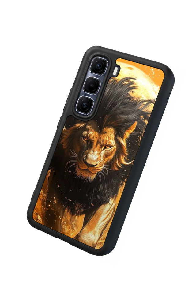 Infinix Hot 60 Pro Plus Uyumlu Aslan Tasarımlı Glossy Premium Kılıf