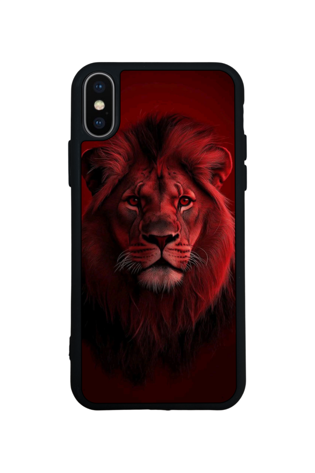 iPhone XS Max Uyumlu Aslan Tasarımlı Glossy Premium Kılıf
