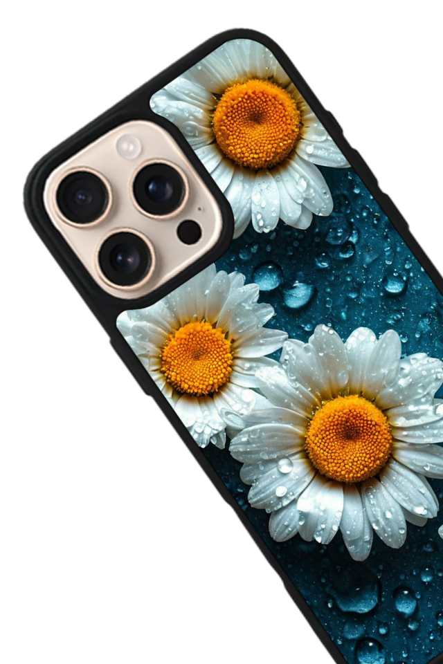 iPhone 15 Pro Uyumlu Cicek Tasarımlı Glossy Premium Kılıf