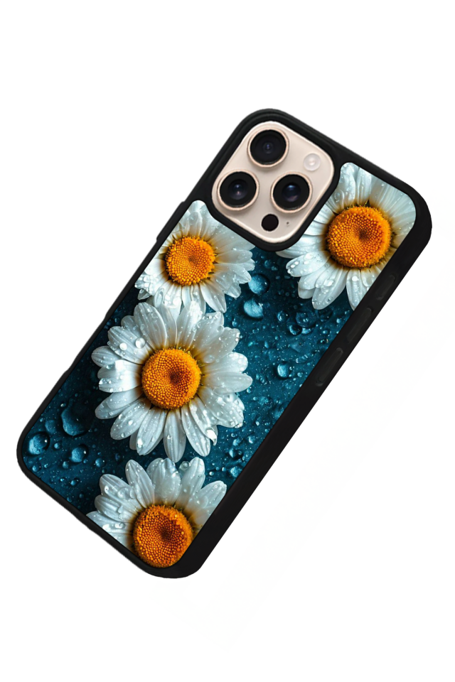 iPhone 15 Pro Uyumlu Cicek Tasarımlı Glossy Premium Kılıf
