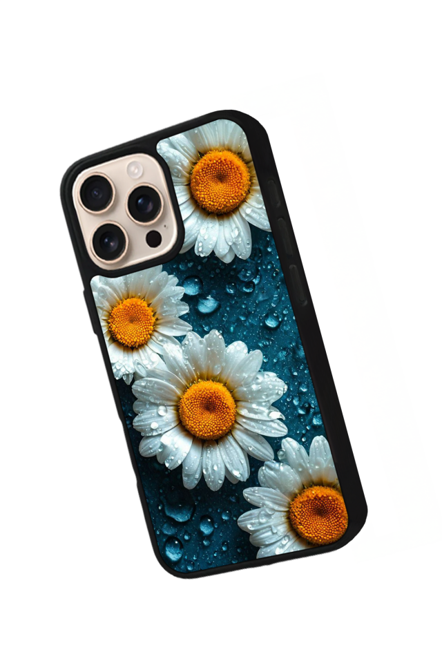 iPhone 15 Pro Uyumlu Cicek Tasarımlı Glossy Premium Kılıf