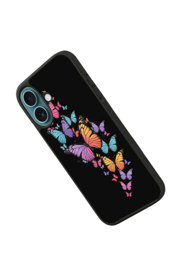 iPhone 16 Plus Uyumlu Kelebek Tasarımlı Glossy Premium Kılıf