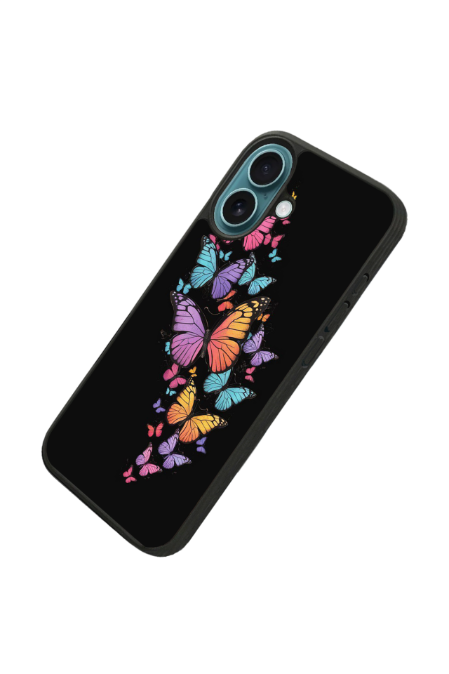 iPhone 16 Plus Uyumlu Kelebek Tasarımlı Glossy Premium Kılıf