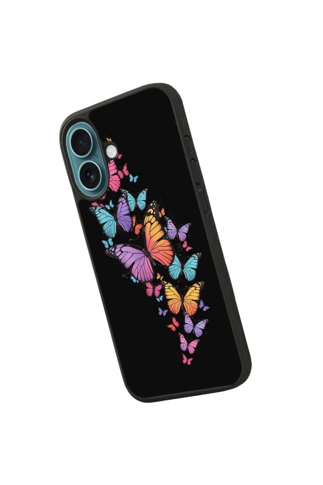 iPhone 16 Plus Uyumlu Kelebek Tasarımlı Glossy Premium Kılıf