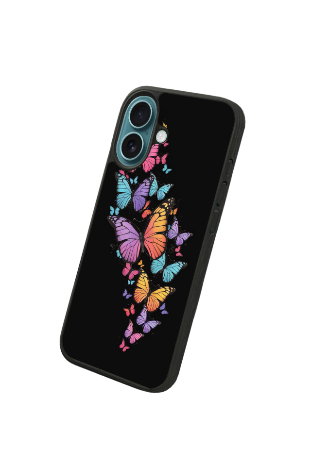 iPhone 16 Plus Uyumlu Kelebek Tasarımlı Glossy Premium Kılıf