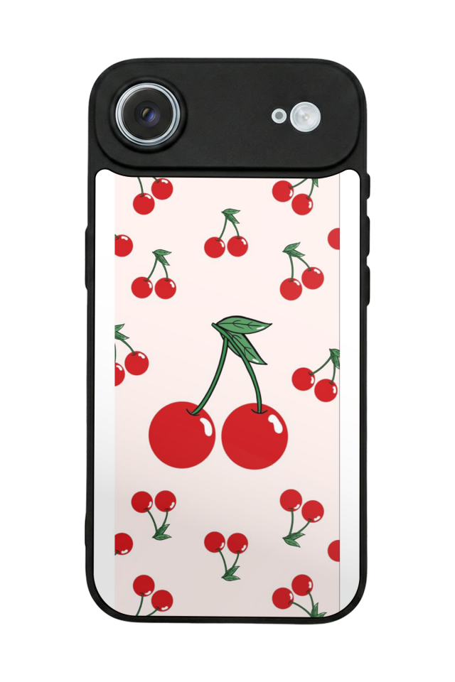 iPhone 17 Air Uyumlu Kiraz Tasarımlı Glossy Premium Kılıf