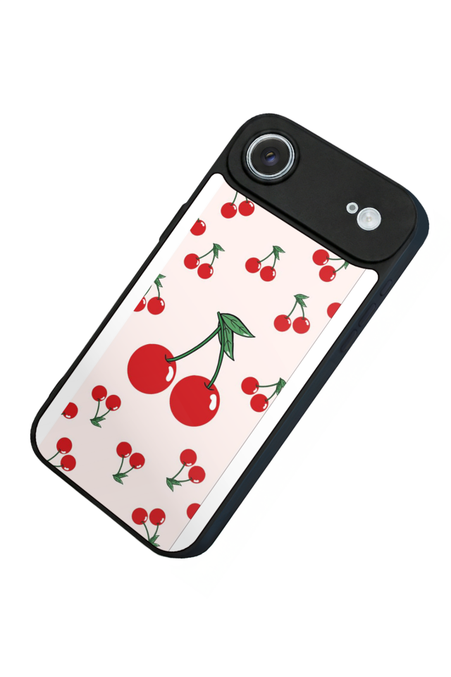 iPhone 17 Air Uyumlu Kiraz Tasarımlı Glossy Premium Kılıf