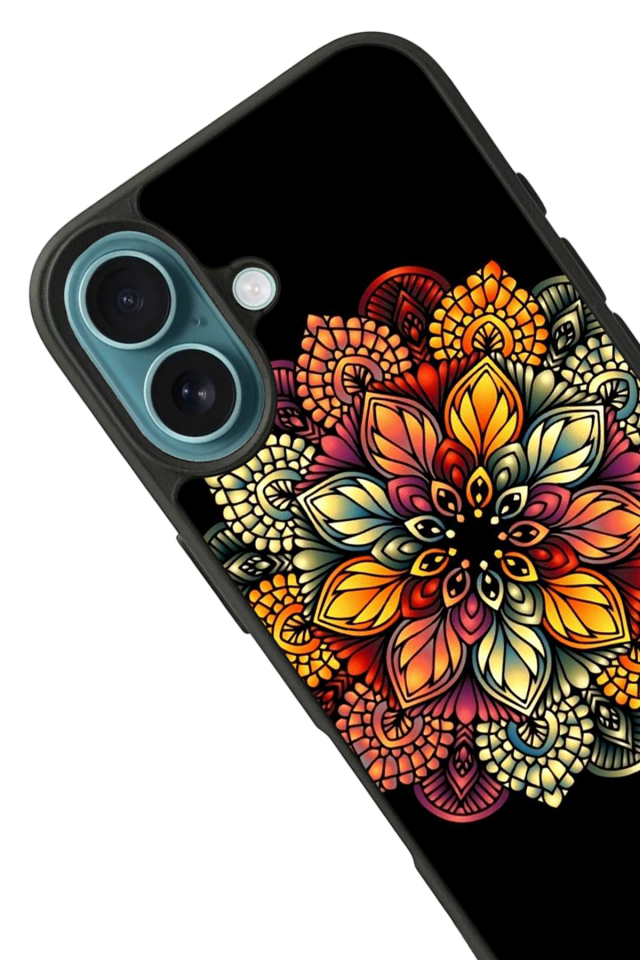 iPhone 16 Uyumlu Mandala Tasarımlı Glossy Premium Kılıf