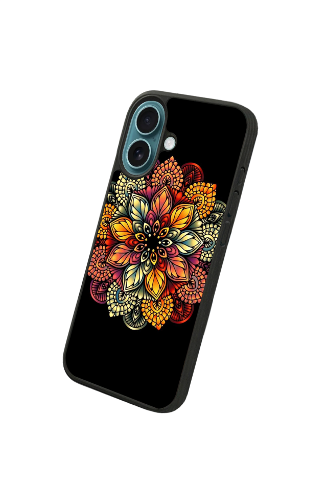 iPhone 16 Uyumlu Mandala Tasarımlı Glossy Premium Kılıf
