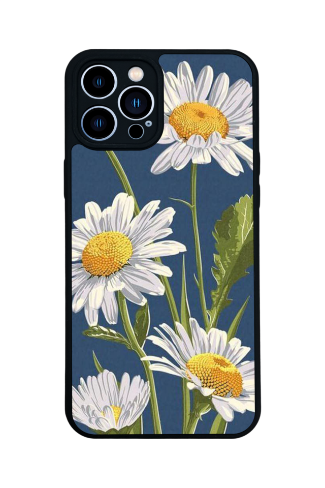 iPhone 13 Pro Max Uyumlu Papatya Tasarımlı Glossy Premium Kılıf
