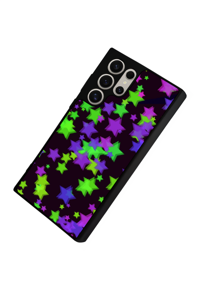 Samsung Galaxy S22 Ultra Uyumlu Retro Yildizlar Tasarımlı Glossy Premium Kılıf