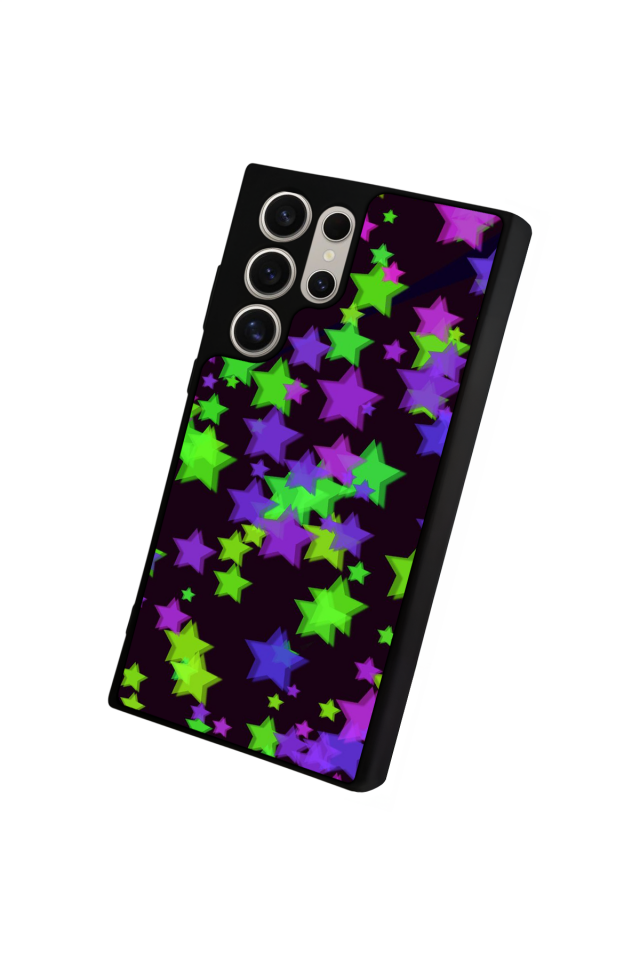 Samsung Galaxy S22 Ultra Uyumlu Retro Yildizlar Tasarımlı Glossy Premium Kılıf