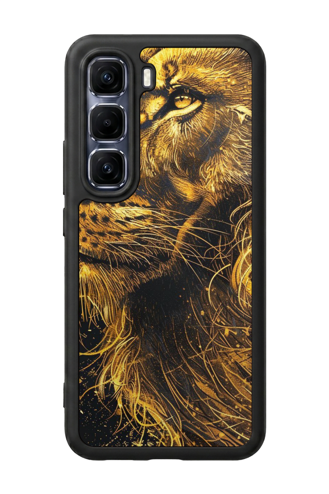 Infinix Hot 60 Pro Plus Uyumlu Aslan Tasarımlı Glossy Premium Kılıf