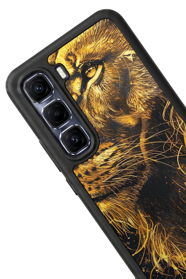 Infinix Hot 60 Pro Plus Uyumlu Aslan Tasarımlı Glossy Premium Kılıf
