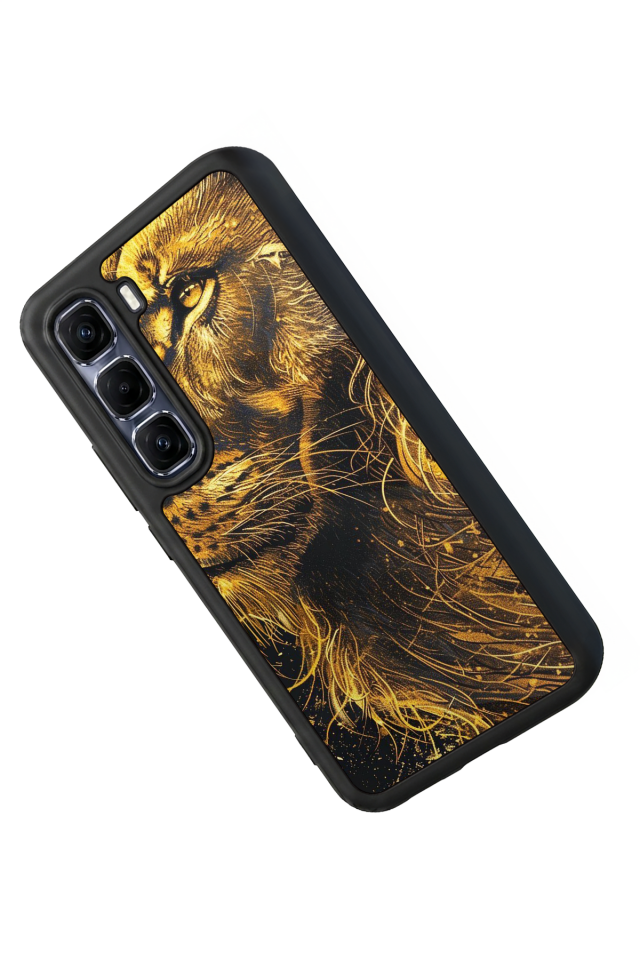 Infinix Hot 60 Pro Plus Uyumlu Aslan Tasarımlı Glossy Premium Kılıf