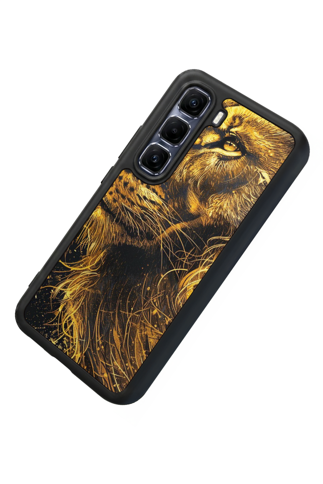 Infinix Hot 60 Pro Plus Uyumlu Aslan Tasarımlı Glossy Premium Kılıf