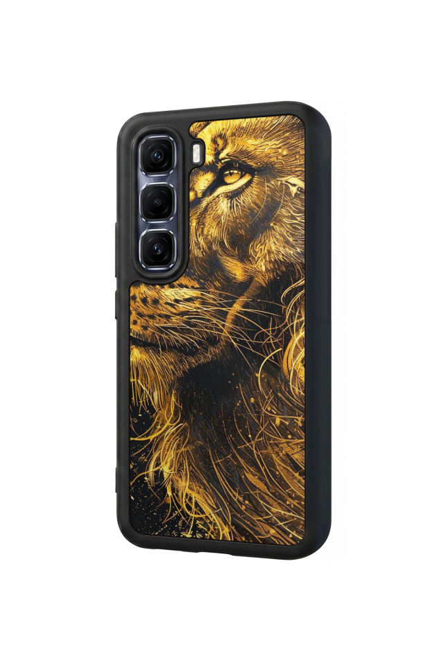 Infinix Hot 60 Pro Plus Uyumlu Aslan Tasarımlı Glossy Premium Kılıf