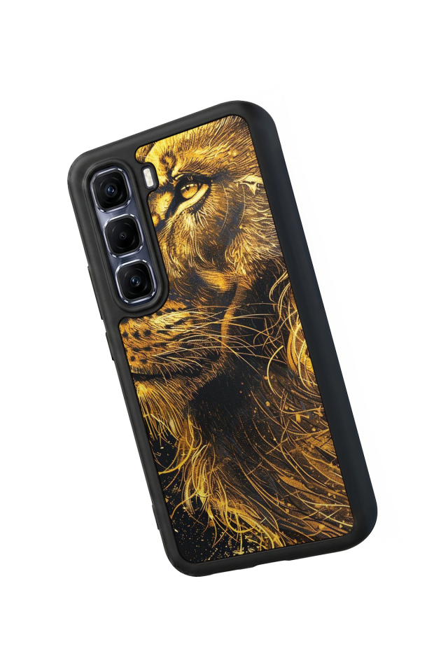 Infinix Hot 60 Pro Plus Uyumlu Aslan Tasarımlı Glossy Premium Kılıf