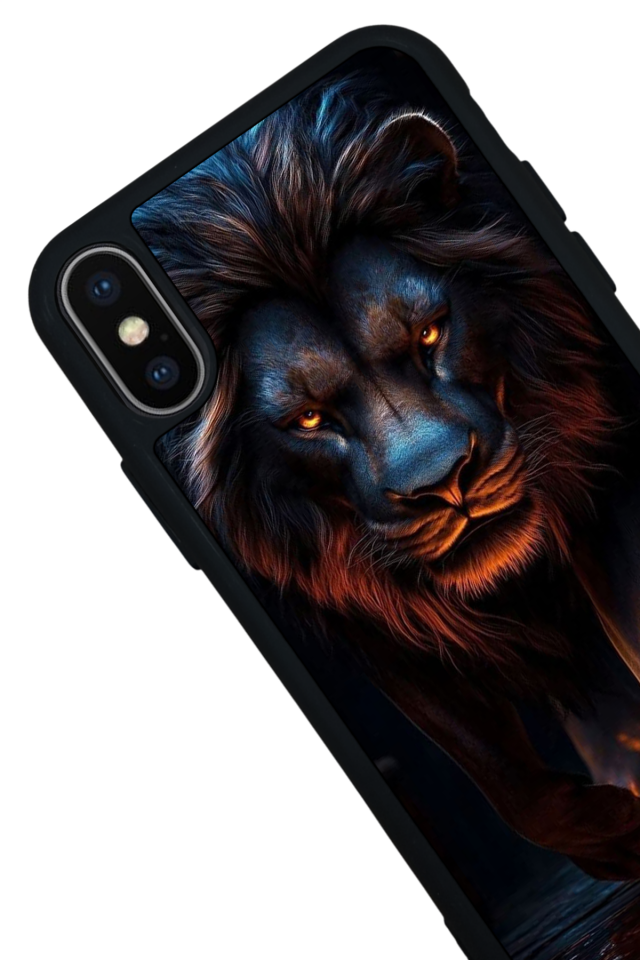 iPhone XS Max Uyumlu Aslan Tasarımlı Glossy Premium Kılıf