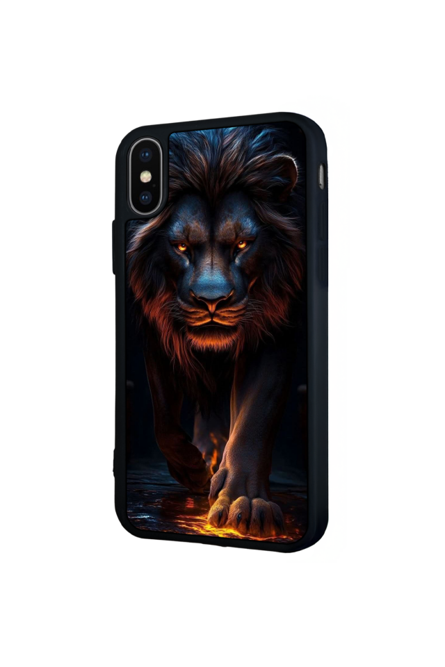 iPhone XS Max Uyumlu Aslan Tasarımlı Glossy Premium Kılıf
