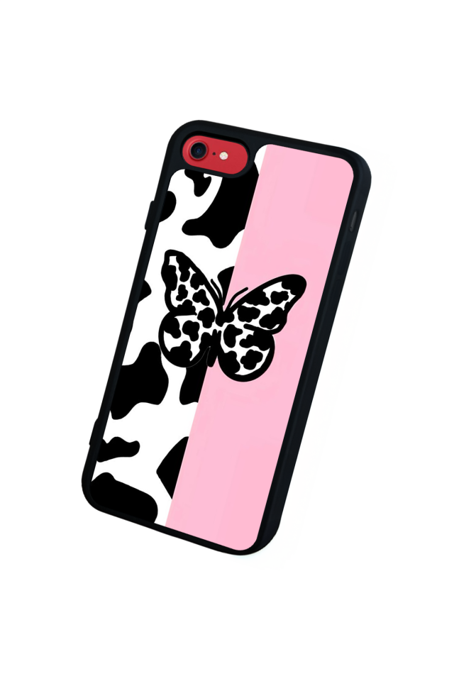 iPhone SE Uyumlu Kelebek Tasarımlı Glossy Premium Kılıf