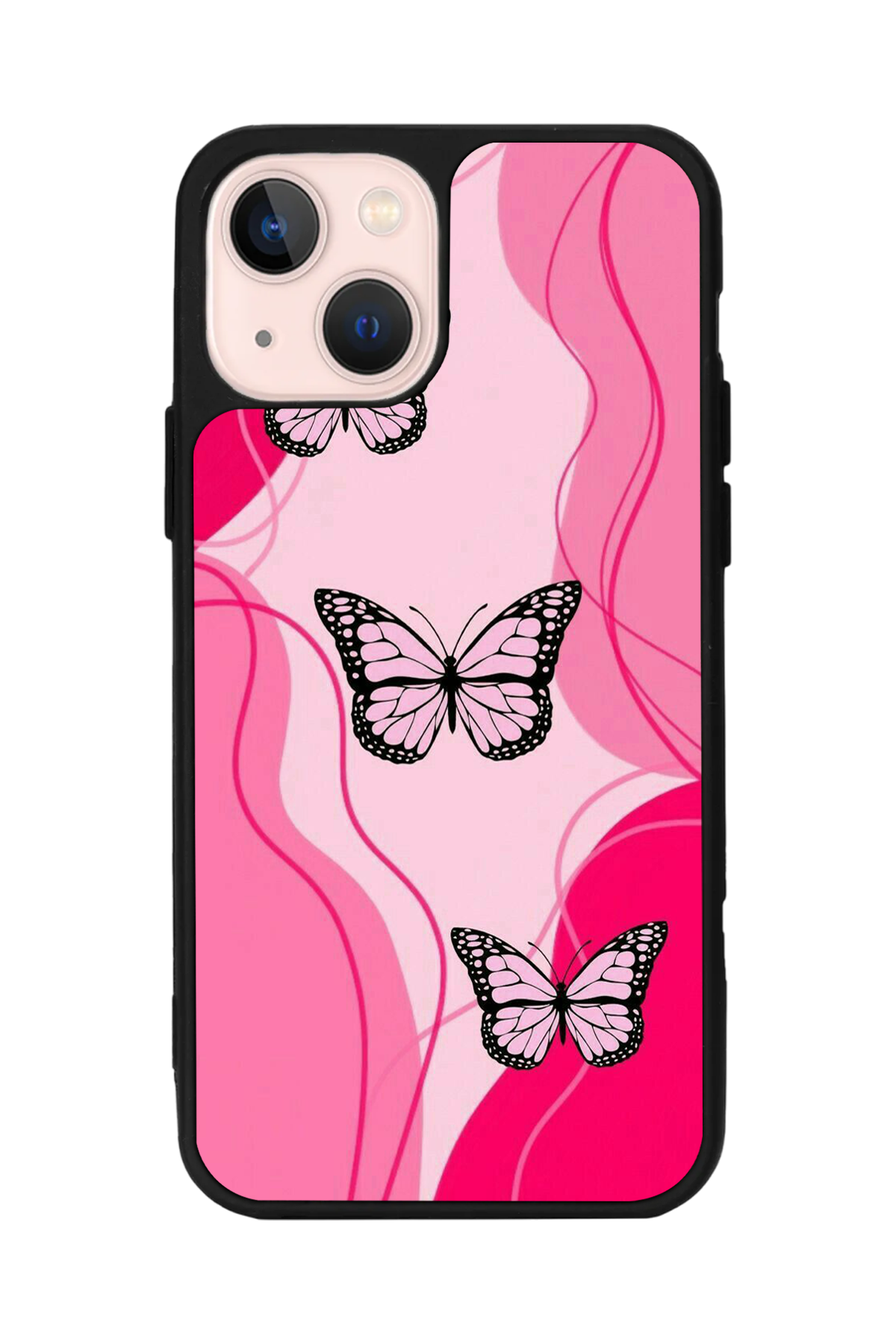 iPhone 15 Uyumlu Kelebek Tasarımlı Glossy Premium Kılıf