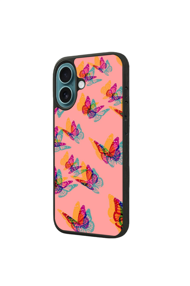 iPhone 16 Plus Uyumlu Kelebek Tasarımlı Glossy Premium Kılıf