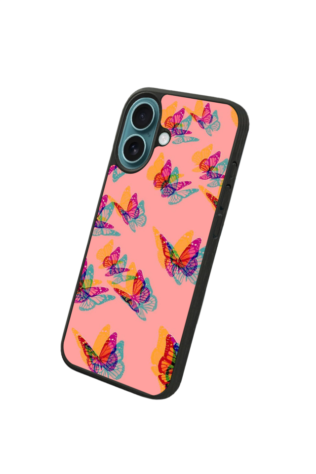 iPhone 16 Plus Uyumlu Kelebek Tasarımlı Glossy Premium Kılıf