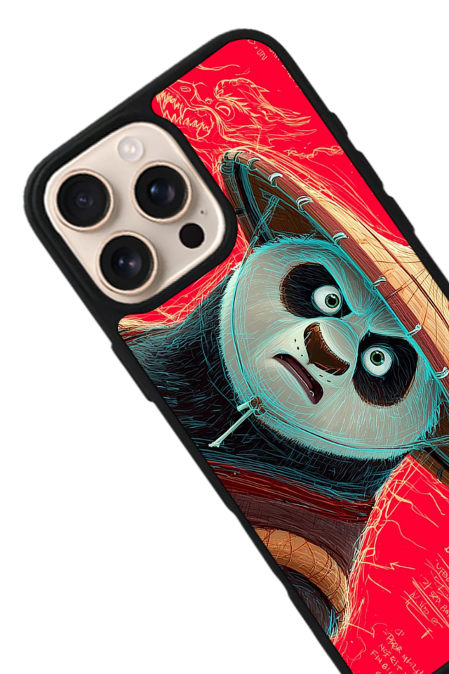 iPhone 16 Pro Max Uyumlu Kung Fu Panda Tasarımlı Glossy Premium Kılıf