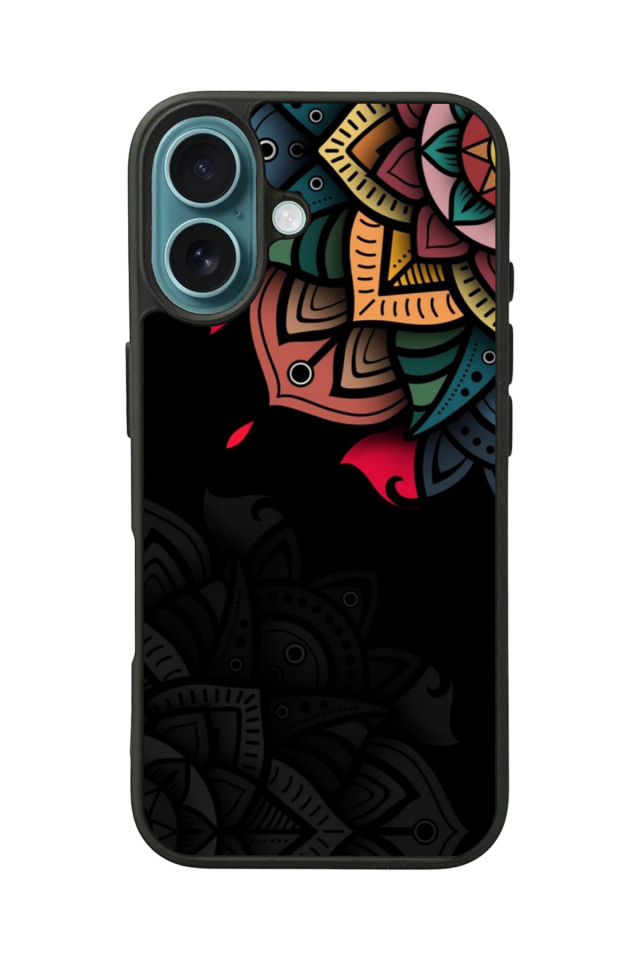 iPhone 16 Uyumlu Mandala Tasarımlı Glossy Premium Kılıf