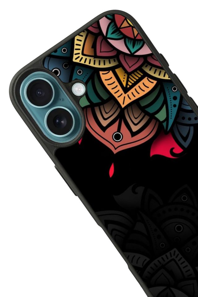 iPhone 16 Uyumlu Mandala Tasarımlı Glossy Premium Kılıf