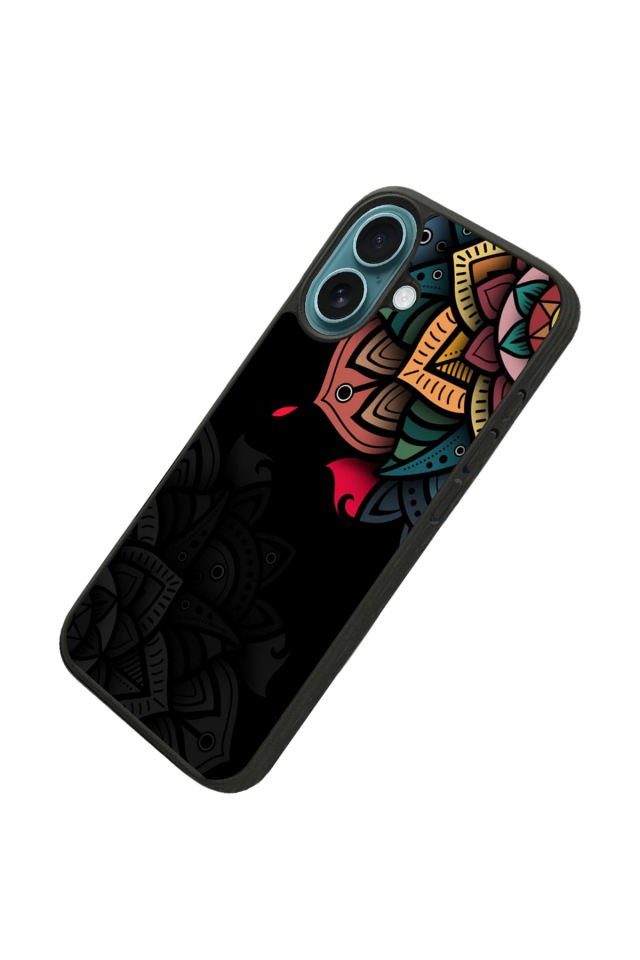 iPhone 16 Uyumlu Mandala Tasarımlı Glossy Premium Kılıf
