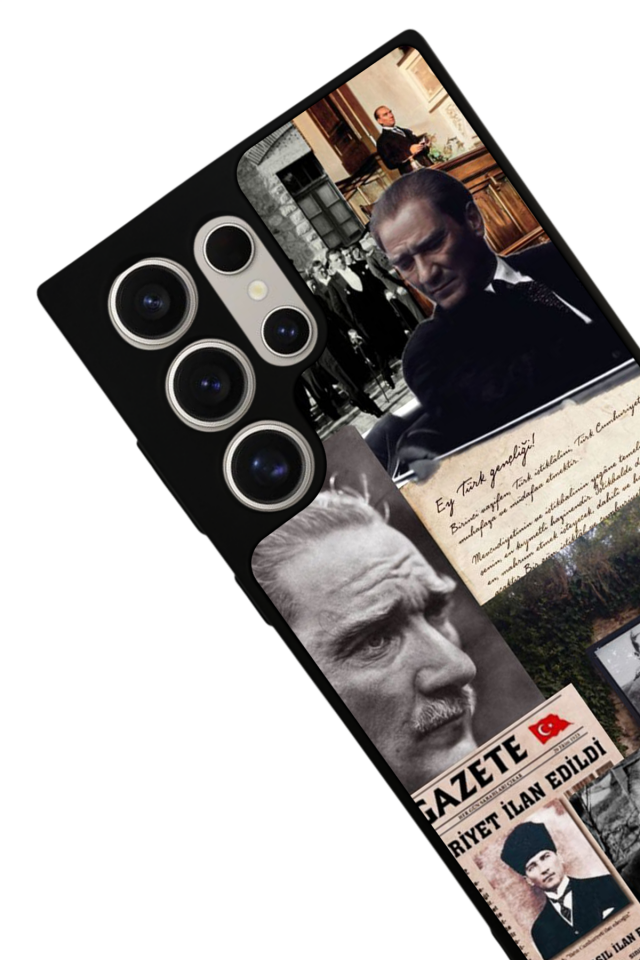 Samsung Galaxy S22 Ultra Uyumlu Mustafa Kemal Ataturk Tasarımlı Glossy Premium Kılıf