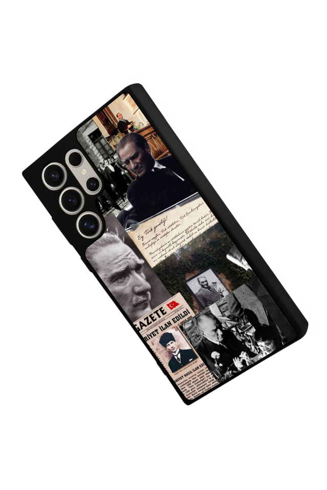 Samsung Galaxy S22 Ultra Uyumlu Mustafa Kemal Ataturk Tasarımlı Glossy Premium Kılıf