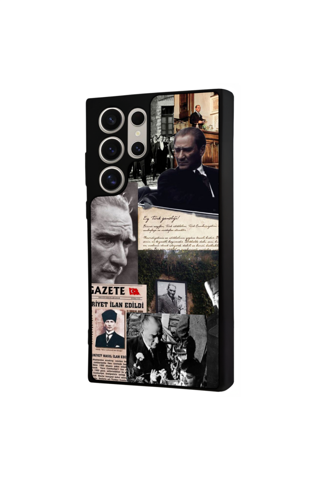 Samsung Galaxy S22 Ultra Uyumlu Mustafa Kemal Ataturk Tasarımlı Glossy Premium Kılıf