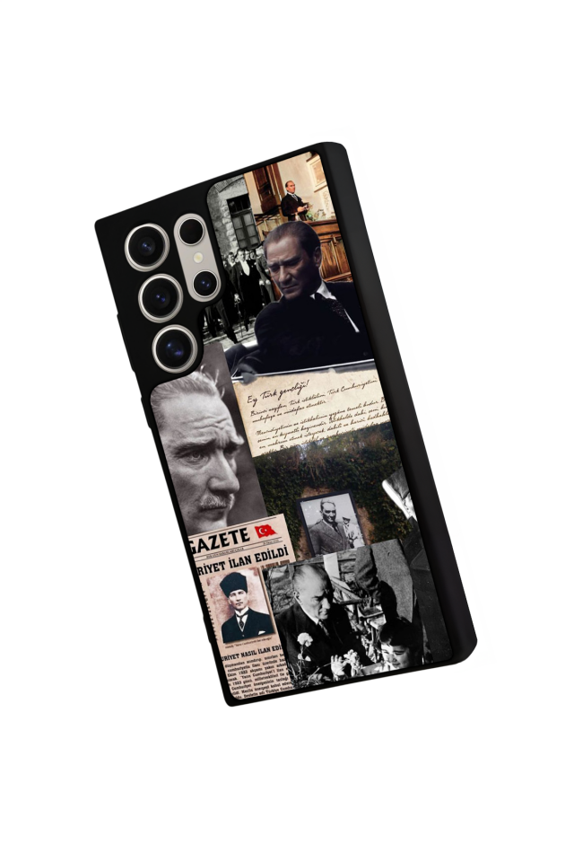 Samsung Galaxy S22 Ultra Uyumlu Mustafa Kemal Ataturk Tasarımlı Glossy Premium Kılıf