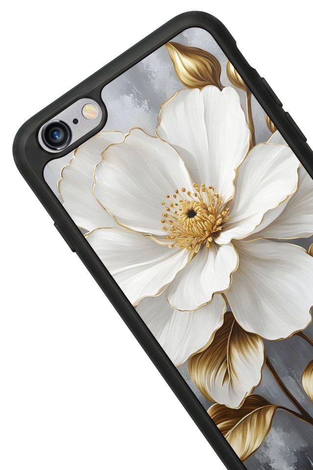 iPhone 6s Plus Uyumlu Yaldizli Cicek Tasarımlı Glossy Premium Kılıf