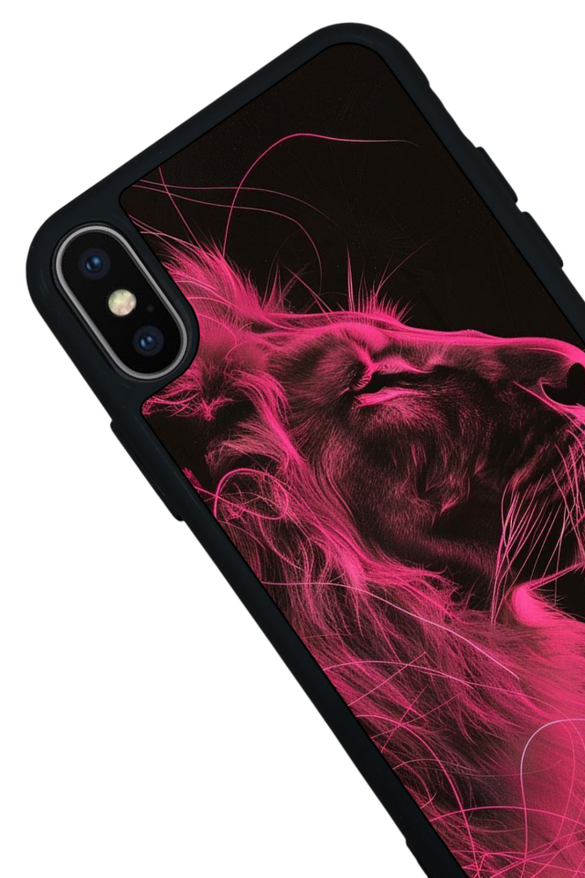iPhone XS Max Uyumlu Aslan Tasarımlı Glossy Premium Kılıf