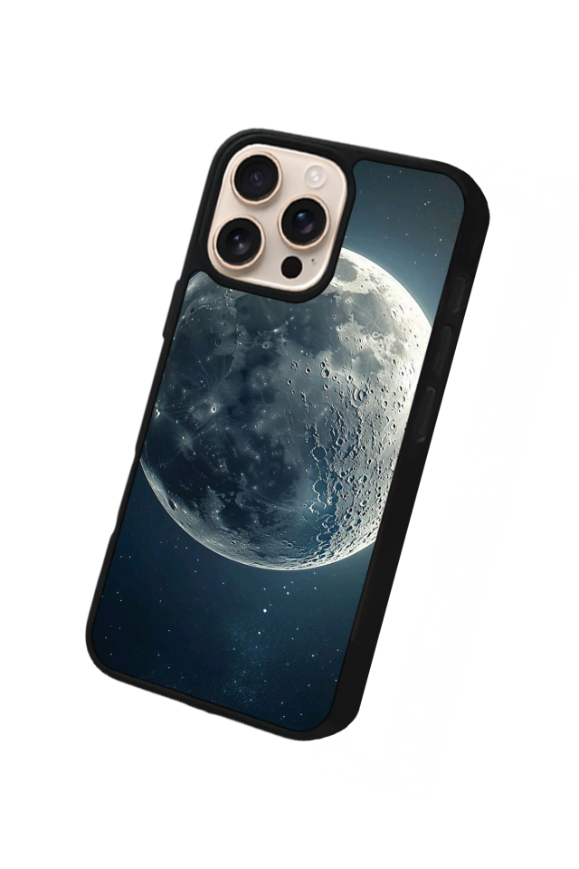 iPhone 16 Pro Max Uyumlu Ay Tasarımlı Glossy Premium Kılıf