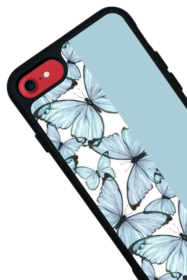 iPhone SE Uyumlu Kelebek Tasarımlı Glossy Premium Kılıf