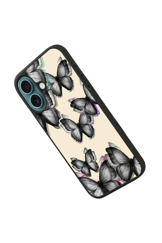 iPhone 16 Plus Uyumlu Kelebek Tasarımlı Glossy Premium Kılıf