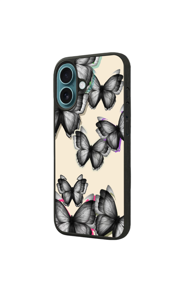 iPhone 16 Plus Uyumlu Kelebek Tasarımlı Glossy Premium Kılıf