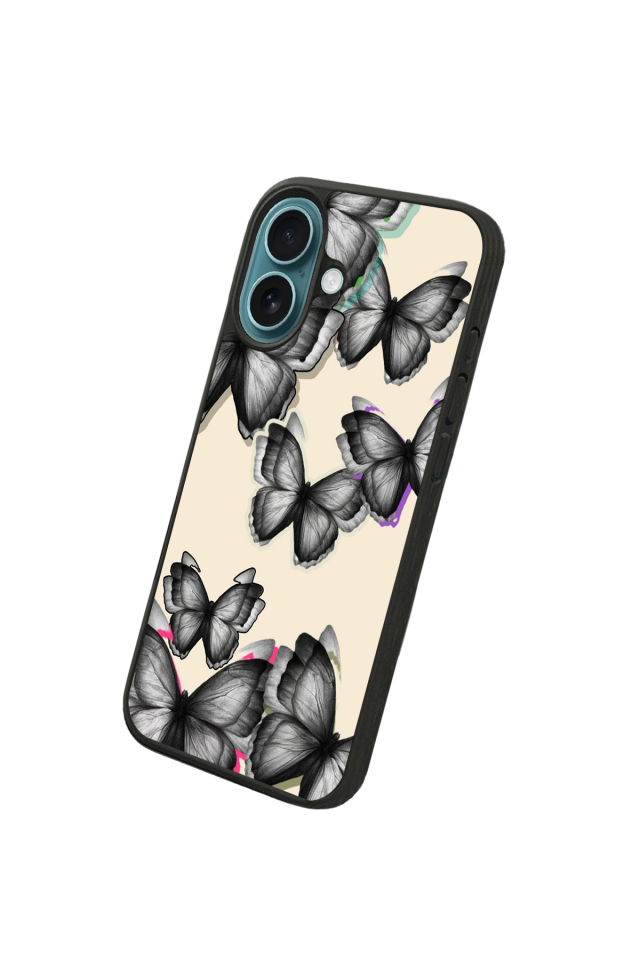 iPhone 16 Plus Uyumlu Kelebek Tasarımlı Glossy Premium Kılıf