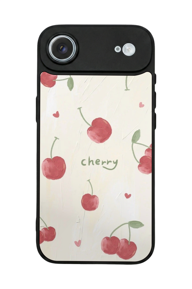 iPhone 17 Air Uyumlu Kiraz Tasarımlı Glossy Premium Kılıf